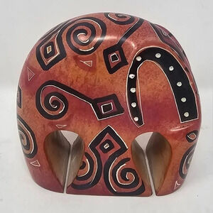 Swahili Imports Handmade Soapstone Nesting Elephant Paperweight from Kenya